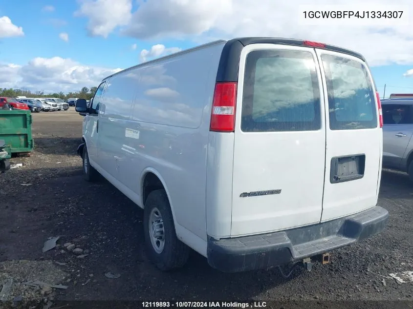 2018 Chevrolet Express Cargo Van VIN: 1GCWGBFP4J1334307 Lot: 12119893