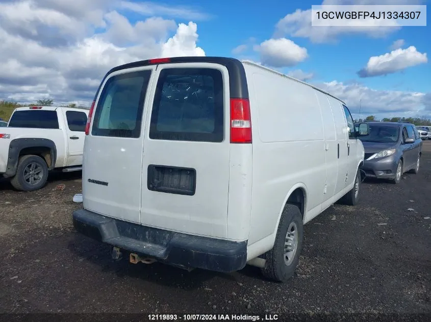 2018 Chevrolet Express Cargo Van VIN: 1GCWGBFP4J1334307 Lot: 12119893