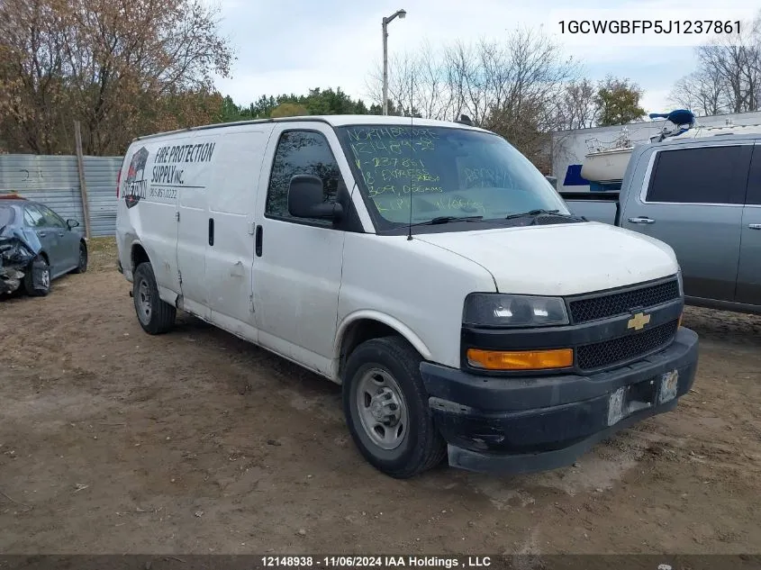 2018 Chevrolet Express Cargo Van VIN: 1GCWGBFP5J1237861 Lot: 12148938