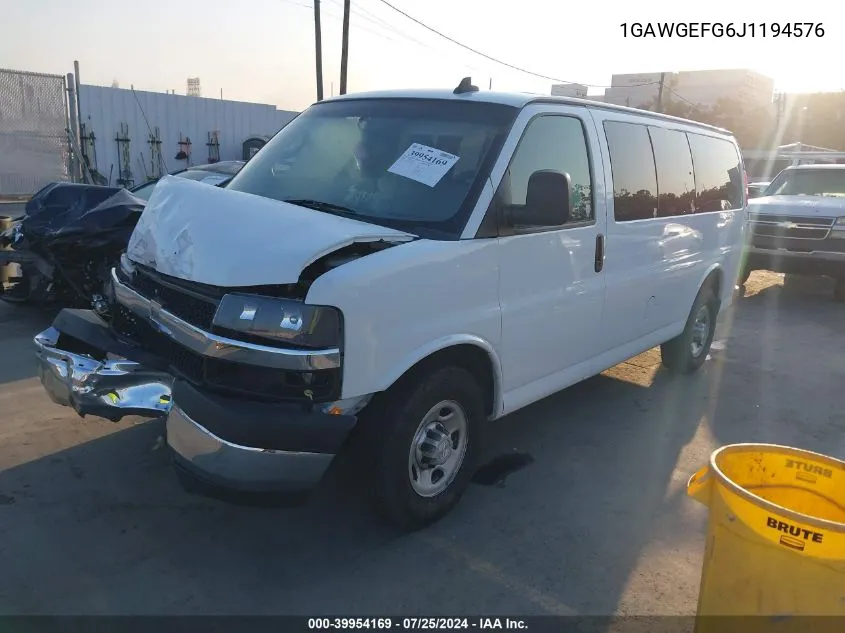 1GAWGEFG6J1194576 2018 Chevrolet Express 2500 Ls