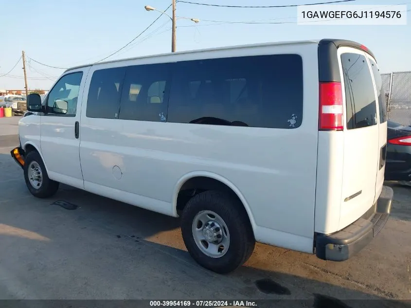 2018 Chevrolet Express 2500 Ls VIN: 1GAWGEFG6J1194576 Lot: 39954169