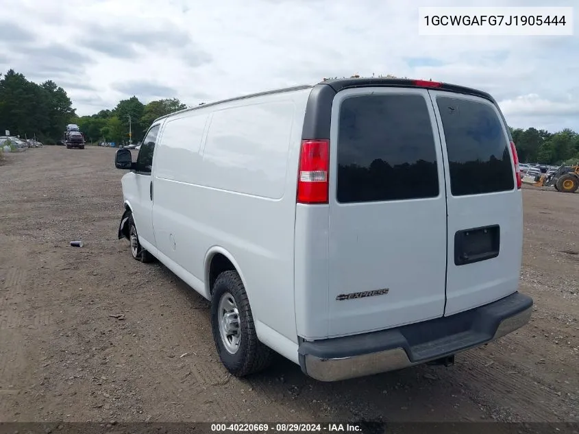 2018 Chevrolet Express 2500 Work Van VIN: 1GCWGAFG7J1905444 Lot: 40220669