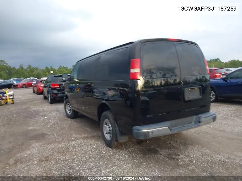 2018 Chevrolet Express 2500 Work Van VIN: 1GCWGAFP3J1187259 Lot: 40342798