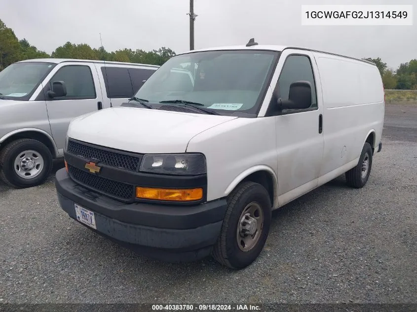 2018 Chevrolet Express G2500 VIN: 1GCWGAFG2J1314549 Lot: 40383780