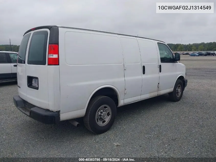 1GCWGAFG2J1314549 2018 Chevrolet Express G2500