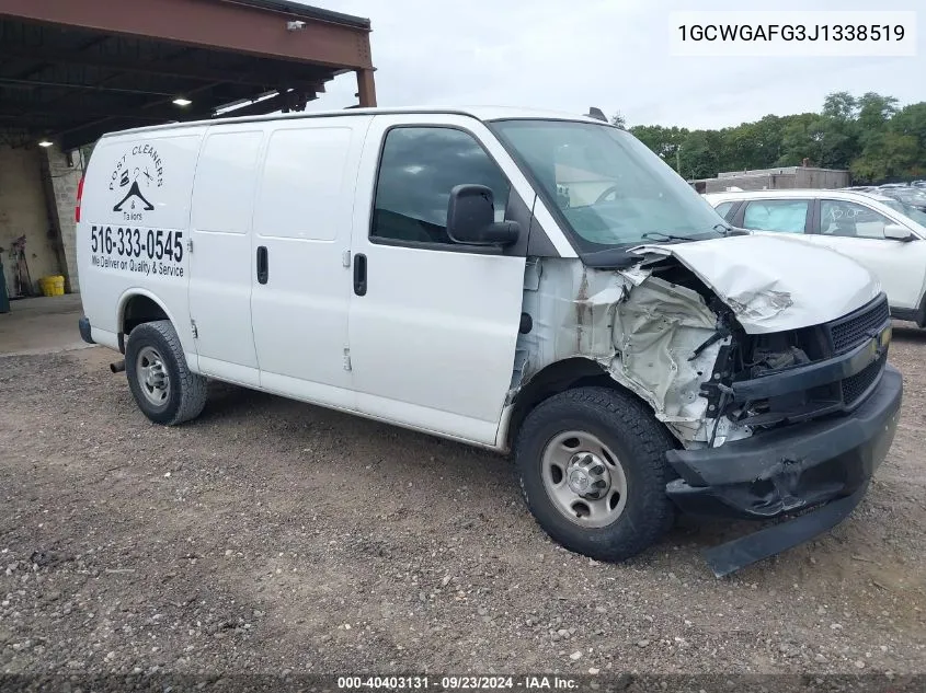 2018 Chevrolet Express 2500 Work Van VIN: 1GCWGAFG3J1338519 Lot: 40403131