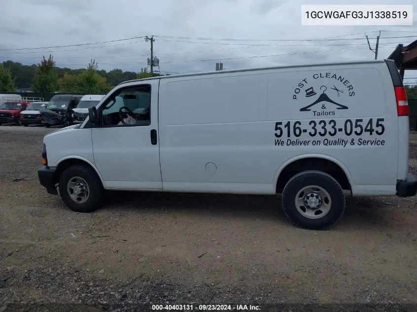 2018 Chevrolet Express 2500 Work Van VIN: 1GCWGAFG3J1338519 Lot: 40403131