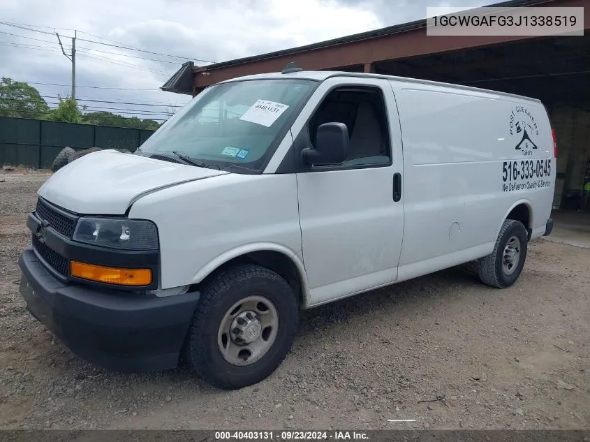 2018 Chevrolet Express 2500 Work Van VIN: 1GCWGAFG3J1338519 Lot: 40403131