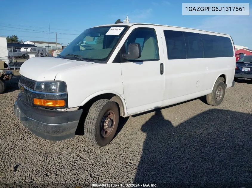 2018 Chevrolet Express 3500 Lt VIN: 1GAZGPFG6J1317561 Lot: 40433136