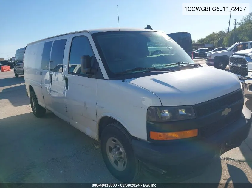 2018 Chevrolet Express 2500 Work Van VIN: 1GCWGBFG6J1172437 Lot: 40435080