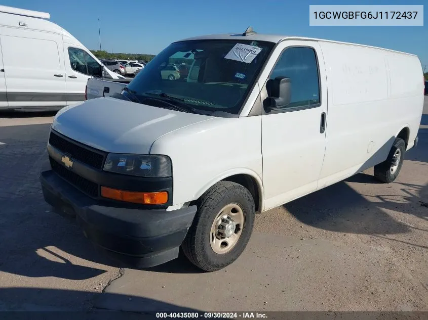 2018 Chevrolet Express 2500 Work Van VIN: 1GCWGBFG6J1172437 Lot: 40435080