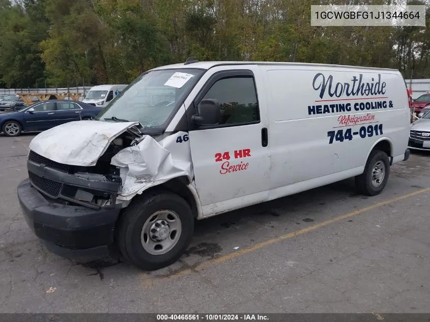 2018 Chevrolet Express 2500 VIN: 1GCWGBFG1J1344664 Lot: 40465561