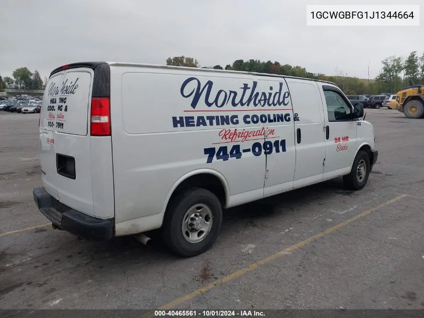 2018 Chevrolet Express 2500 VIN: 1GCWGBFG1J1344664 Lot: 40465561