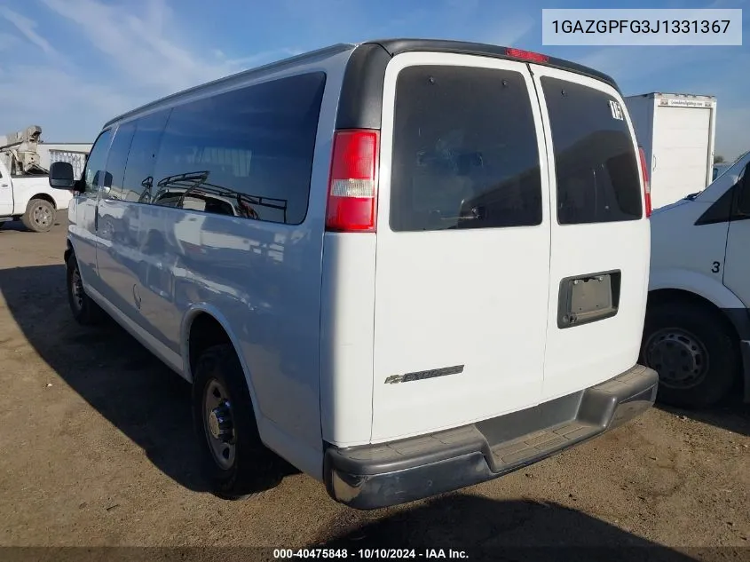 2018 Chevrolet Express 3500 Lt VIN: 1GAZGPFG3J1331367 Lot: 40475848