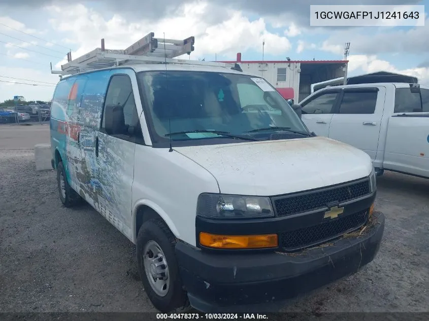 1GCWGAFP1J1241643 2018 Chevrolet Express 2500 Work Van