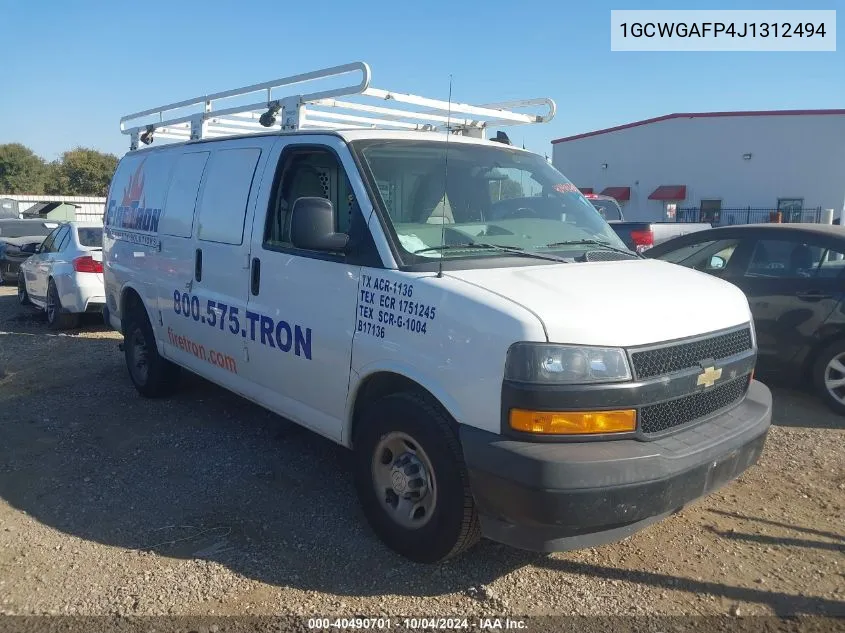 1GCWGAFP4J1312494 2018 Chevrolet Express 2500 Work Van