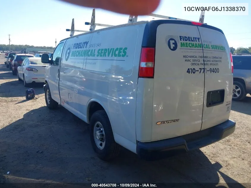 2018 Chevrolet Express 2500 Work Van VIN: 1GCWGAFG6J1338370 Lot: 40543708