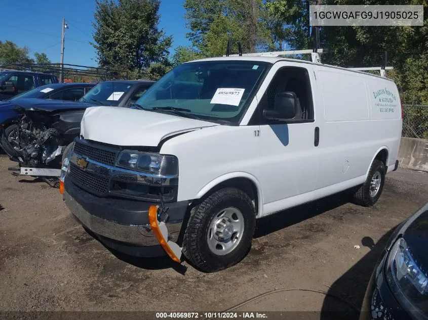 2018 Chevrolet Express 2500 Work Van VIN: 1GCWGAFG9J1905025 Lot: 40569872