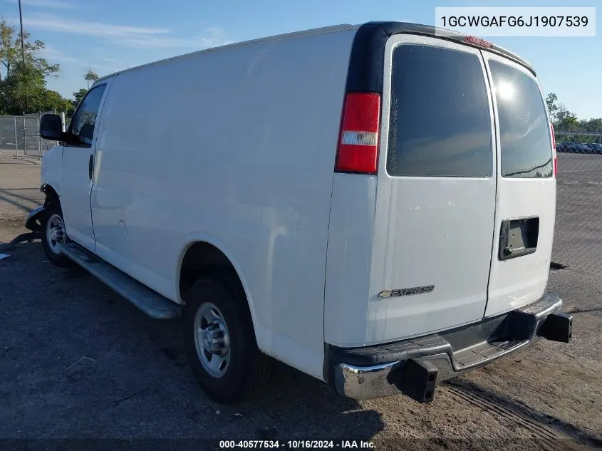 2018 Chevrolet Express 2500 Work Van VIN: 1GCWGAFG6J1907539 Lot: 40577534