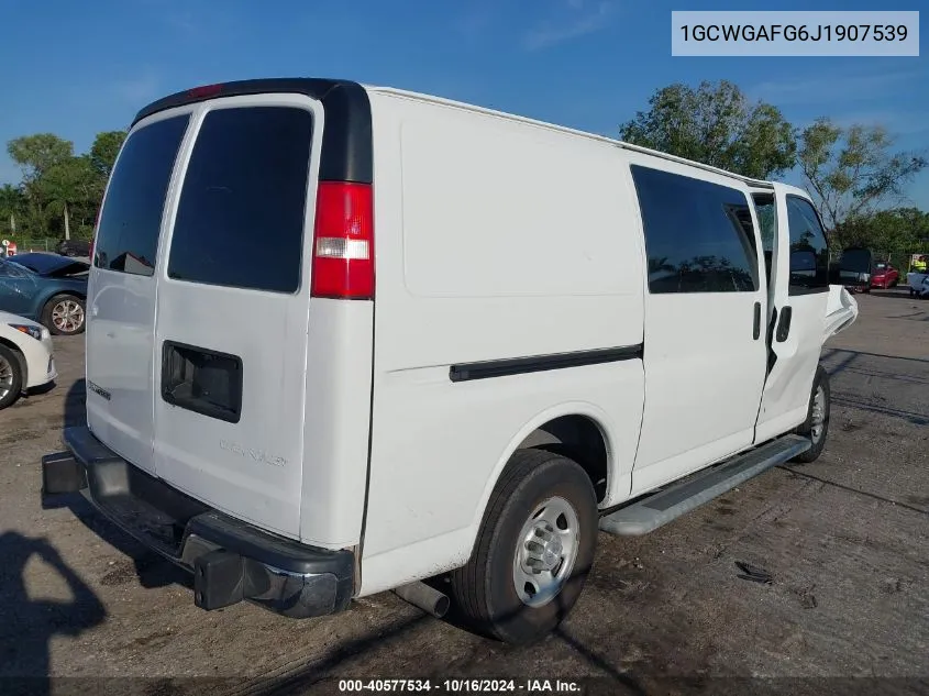 2018 Chevrolet Express 2500 Work Van VIN: 1GCWGAFG6J1907539 Lot: 40577534