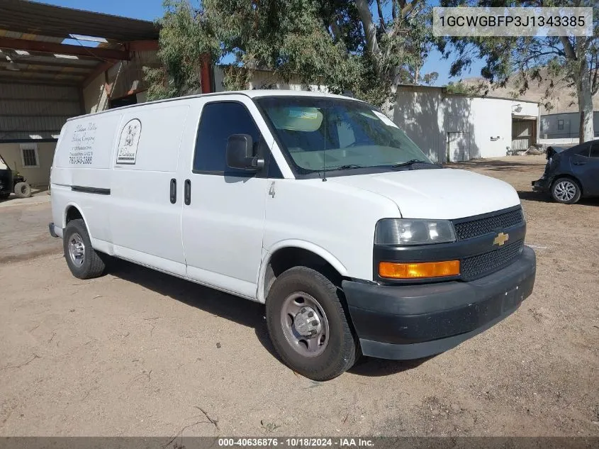 2018 Chevrolet Express Cargo Van Work Van VIN: 1GCWGBFP3J1343385 Lot: 40636876