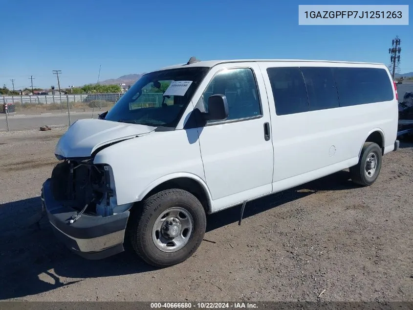 2018 Chevrolet Express 3500 Lt VIN: 1GAZGPFP7J1251263 Lot: 40666680