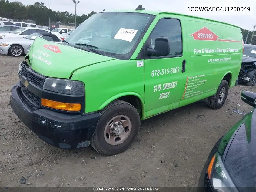 2018 Chevrolet Express 2500 Work Van VIN: 1GCWGAFG4J1200049 Lot: 40721962