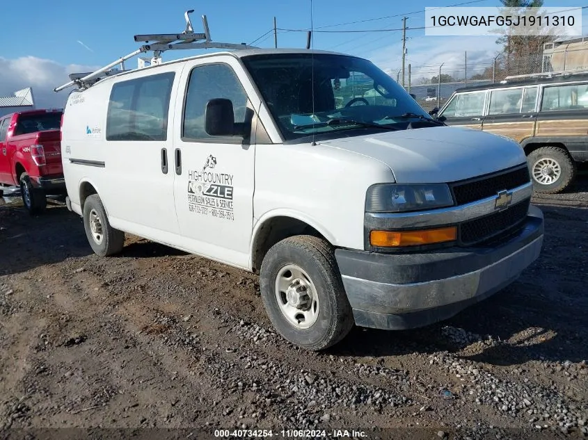 1GCWGAFG5J1911310 2018 Chevrolet Express 2500 Work Van