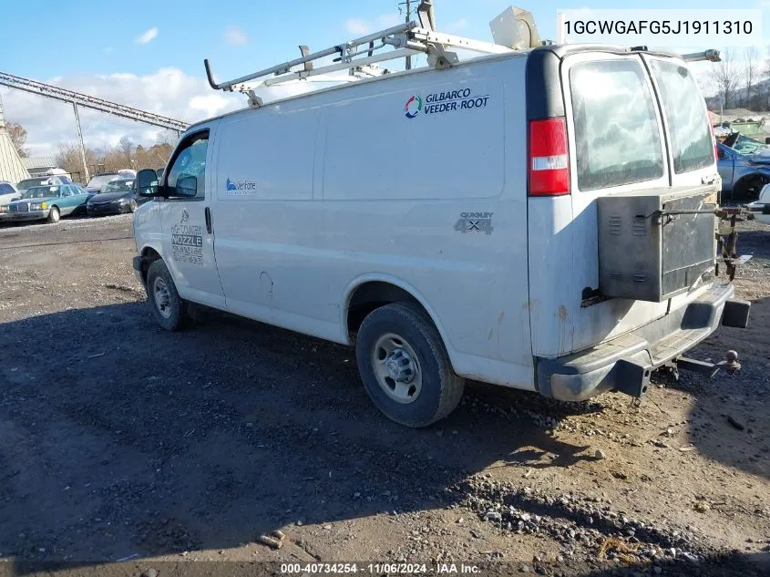 1GCWGAFG5J1911310 2018 Chevrolet Express 2500 Work Van