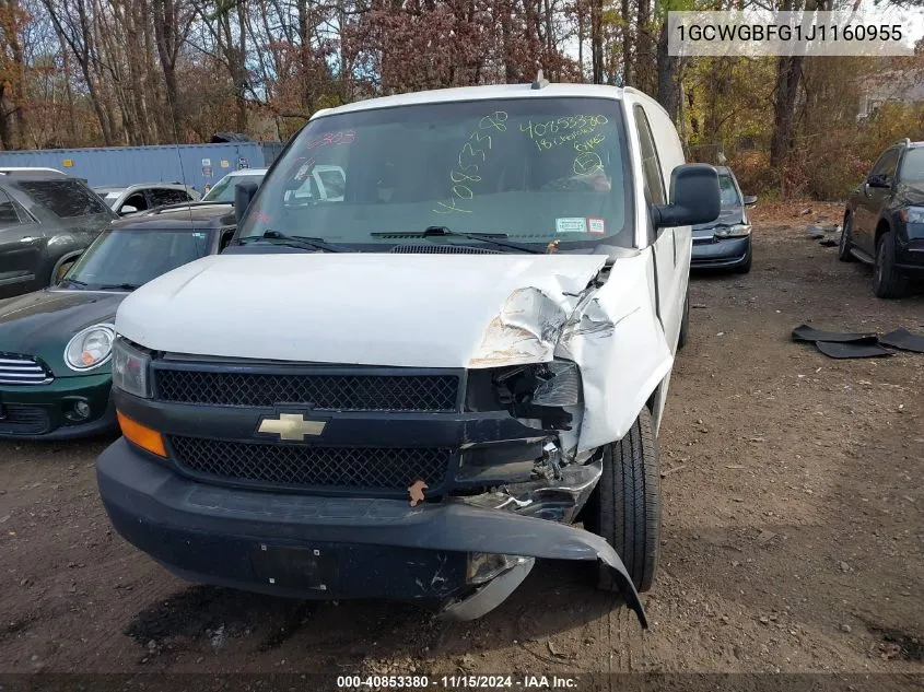 2018 Chevrolet Express 2500 Work Van VIN: 1GCWGBFG1J1160955 Lot: 40853380