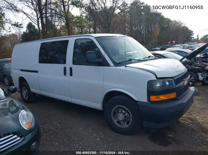 2018 Chevrolet Express 2500 Work Van VIN: 1GCWGBFG1J1160955 Lot: 40853380