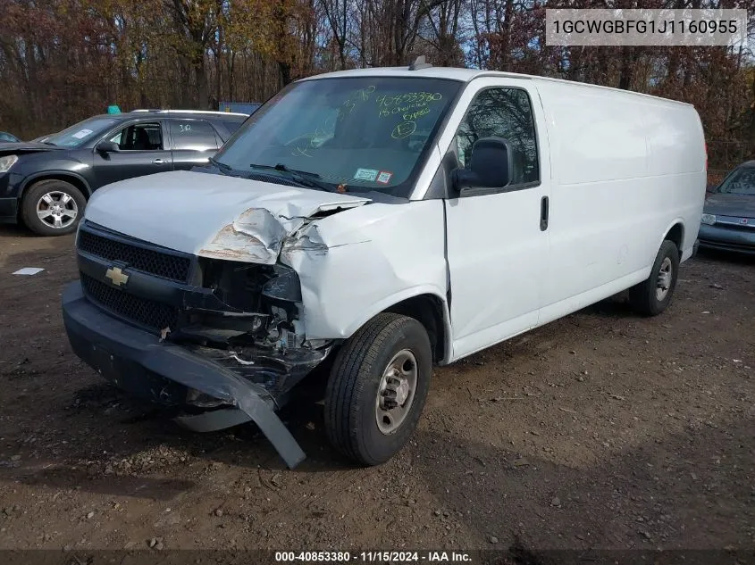 2018 Chevrolet Express 2500 Work Van VIN: 1GCWGBFG1J1160955 Lot: 40853380