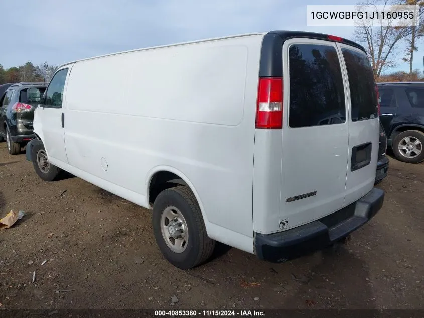 2018 Chevrolet Express 2500 Work Van VIN: 1GCWGBFG1J1160955 Lot: 40853380