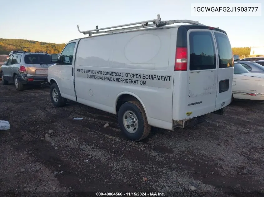 2018 Chevrolet Express 2500 Work Van VIN: 1GCWGAFG2J1903777 Lot: 40864566