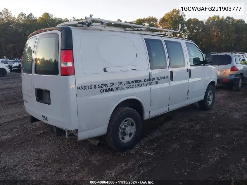 2018 Chevrolet Express 2500 Work Van VIN: 1GCWGAFG2J1903777 Lot: 40864566