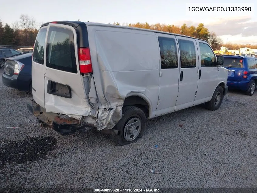 2018 Chevrolet Express 2500 Work Van VIN: 1GCWGAFG0J1333990 Lot: 40899620