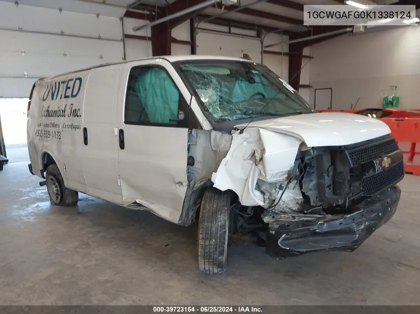 2019 Chevrolet Express 2500 Work Van VIN: 1GCWGAFG0K1338124 Lot: 39723154