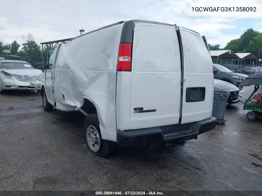 1GCWGAFG3K1358092 2019 Chevrolet Express 2500 Work Van