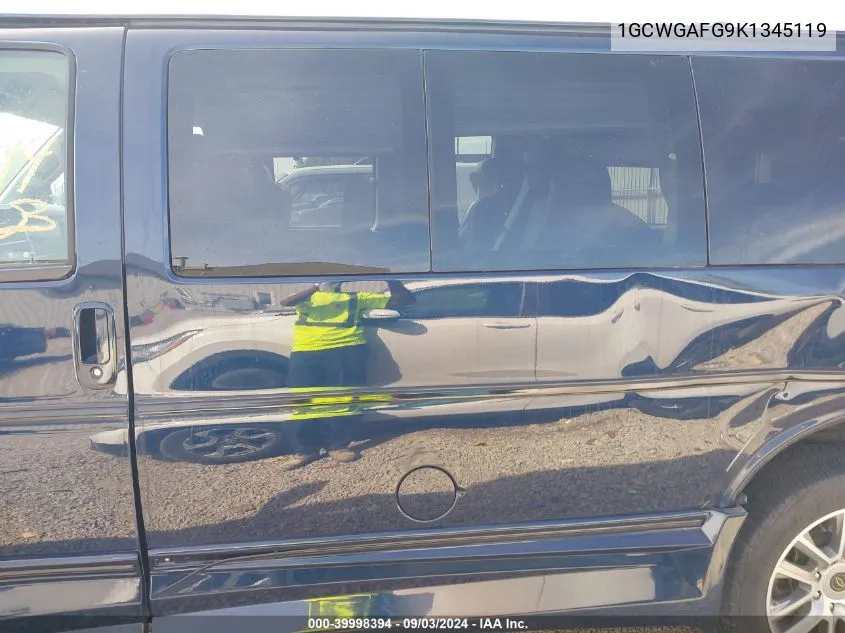 2019 Chevrolet Express 2500 Work Van VIN: 1GCWGAFG9K1345119 Lot: 39998394