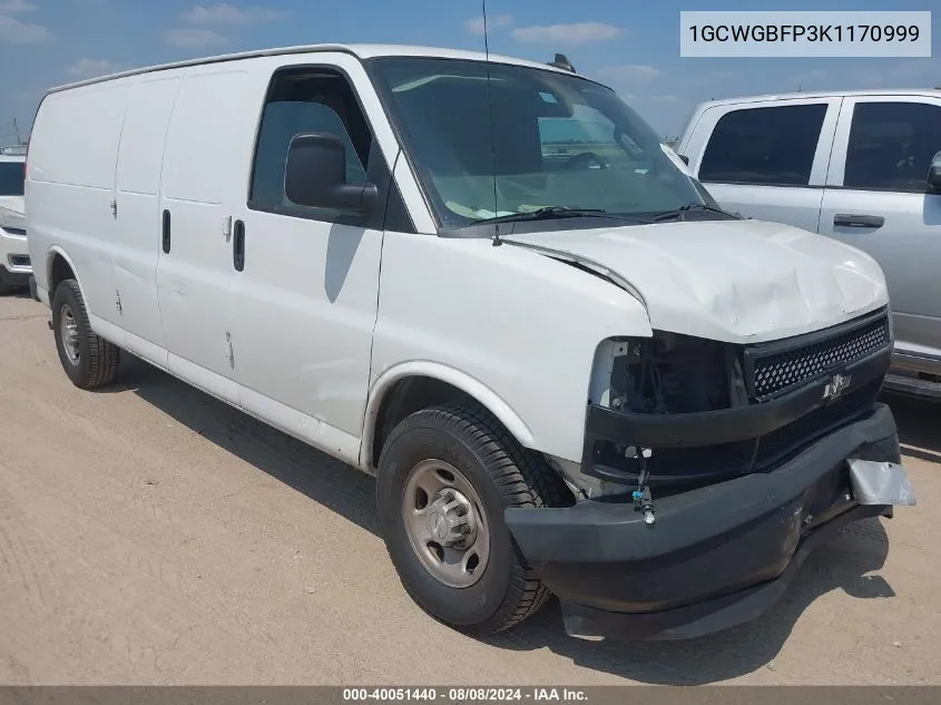 2019 Chevrolet Express 2500 Work Van VIN: 1GCWGBFP3K1170999 Lot: 40051440