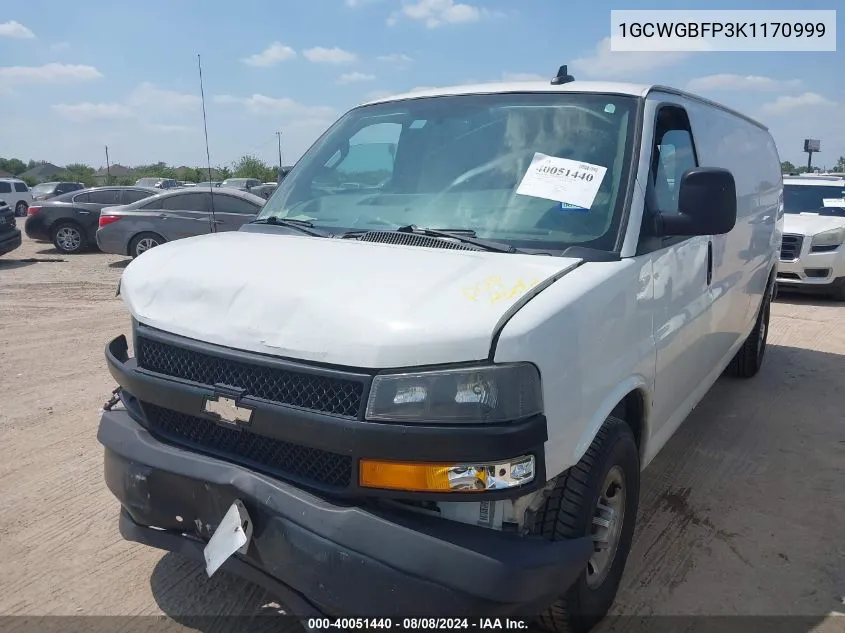 2019 Chevrolet Express 2500 Work Van VIN: 1GCWGBFP3K1170999 Lot: 40051440