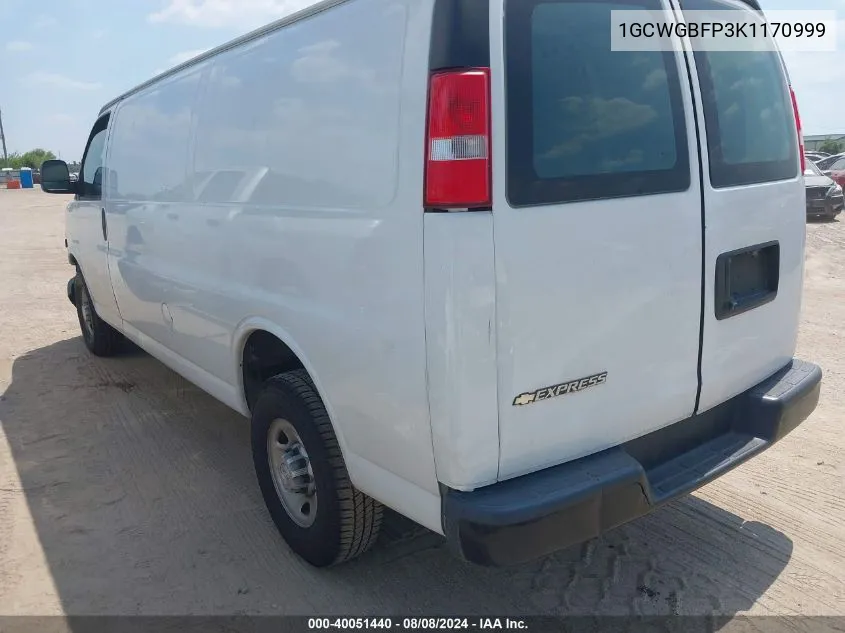 1GCWGBFP3K1170999 2019 Chevrolet Express 2500 Work Van