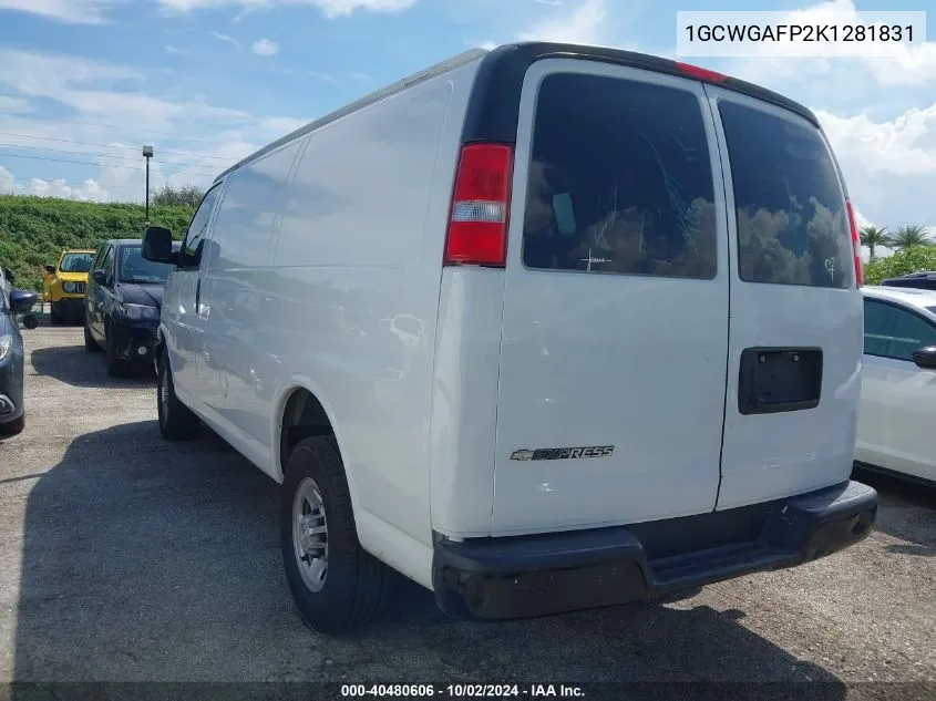 2019 Chevrolet Express 2500 Work Van VIN: 1GCWGAFP2K1281831 Lot: 40480606