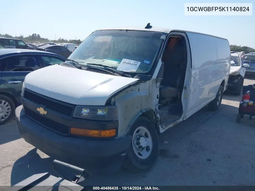 2019 Chevrolet Express 2500 Work Van VIN: 1GCWGBFP5K1140824 Lot: 40486435