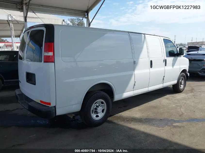 2019 Chevrolet Express 2500 Work Van VIN: 1GCWGBFP0K1227983 Lot: 40501784