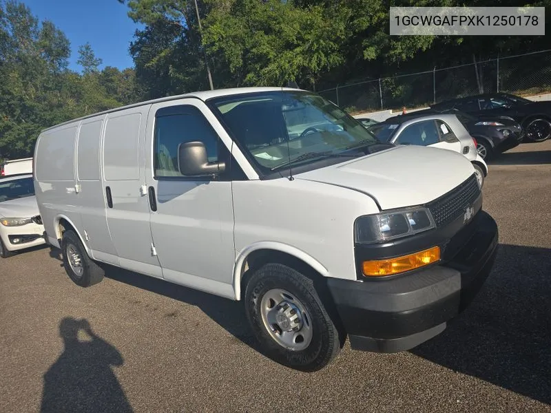 2019 Chevrolet Express G2500 VIN: 1GCWGAFPXK1250178 Lot: 40531261