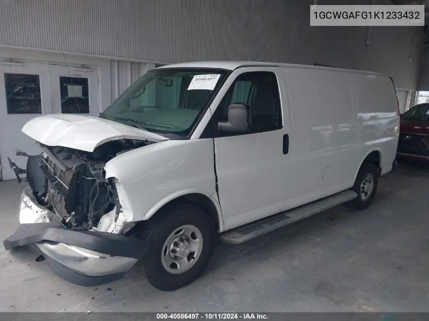 2019 Chevrolet Express 2500 Work Van VIN: 1GCWGAFG1K1233432 Lot: 40586497