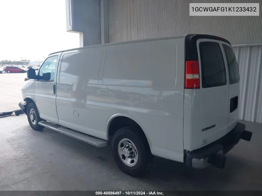 2019 Chevrolet Express 2500 Work Van VIN: 1GCWGAFG1K1233432 Lot: 40586497