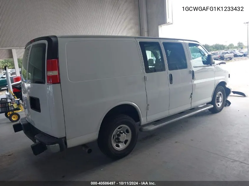 2019 Chevrolet Express 2500 Work Van VIN: 1GCWGAFG1K1233432 Lot: 40586497