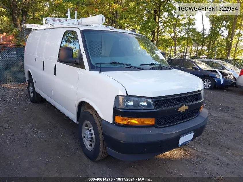 2019 Chevrolet Express 2500 Work Van VIN: 1GCWGAFP5K1322954 Lot: 40614276